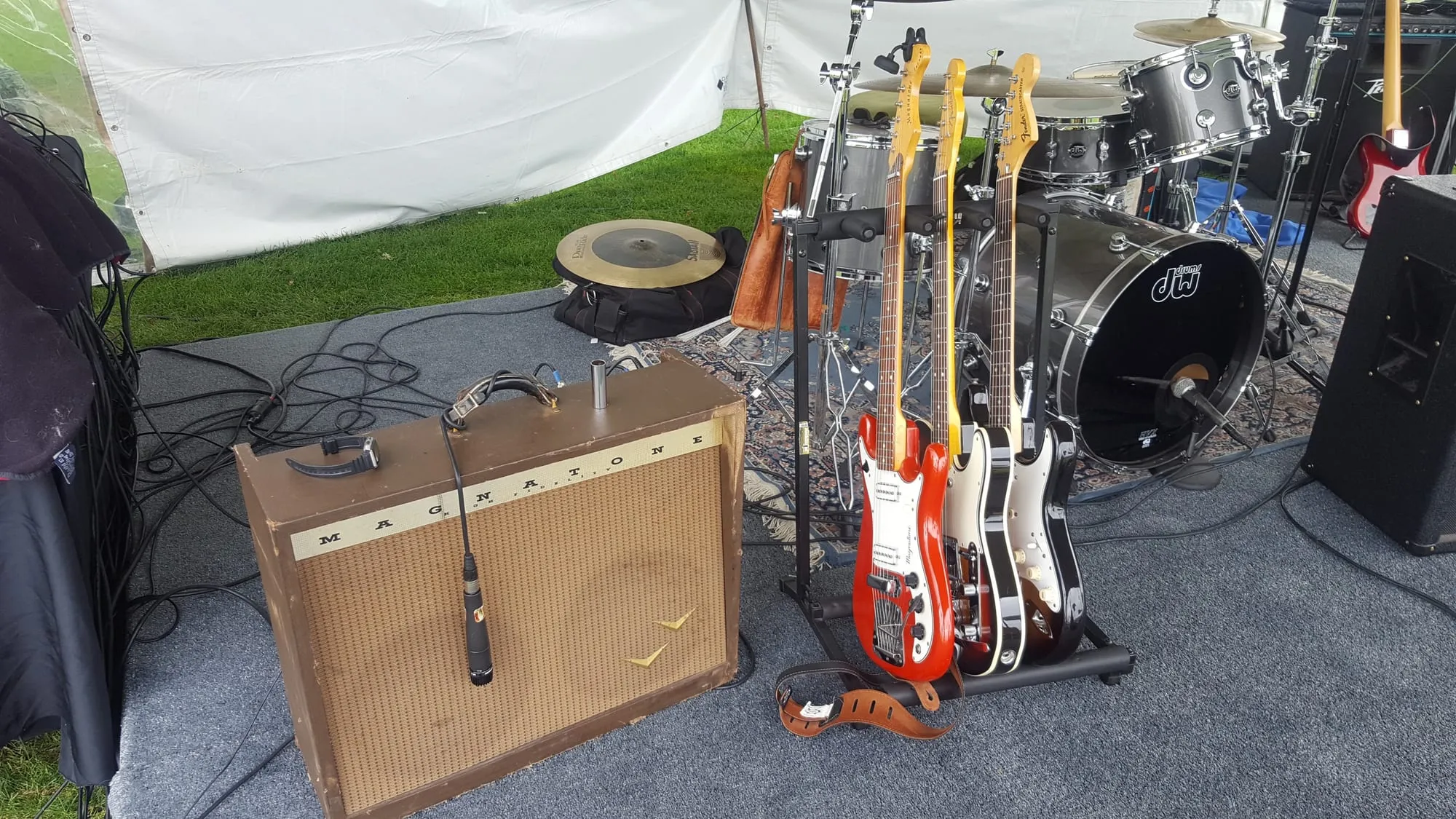 Magnatone and guitar rack